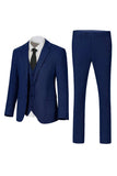 Costumes de mariage trois pièces à boutonnage simple à revers gris foncé