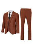 Costumes de mariage trois pièces à boutonnage simple à revers gris foncé