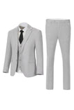 Costumes de mariage trois pièces à boutonnage simple à revers gris foncé