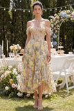 Corset midi fleuri brodé en tulle à trajets dénudés