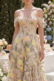 Corset midi fleuri brodé en tulle à trajets dénudés