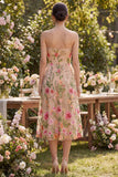 Robe midi fleurie brodée sans bretelles en tulle A-Line Blush