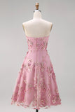 Robe midi fleur appliquée en tulle en tulle A-line