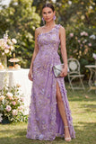 Tulle sirène, lilas, une épaule, robe longue à fêtes perlées et plissées