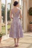 Robe Midi à bretelles épaisses lilas lilas poussiéreuses