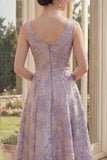 Robe Midi à bretelles épaisses lilas lilas poussiéreuses