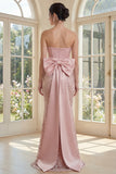 Robe mahaire corset sans anneaux Blush Sirène à sequins avec nœud