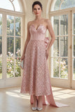 Corset busté à blush Une robe midi à la ligne nœud