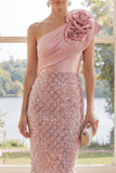 Robe midi bodycon à une épaule à une épaule
