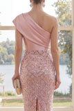 Robe midi bodycon à une épaule à une épaule
