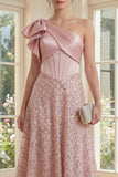 Robe Midi à une épaule étincelante à une épaule froncée
