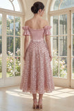 Corset à blush découvert Une robe Midi Line avec un nœud