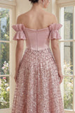 Corset à blush découvert Une robe Midi Line avec un nœud