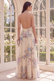 Robe Maxi Longue Abricot Abricot Dos sans dos A Line Maxi Beach avec fente