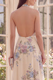 Robe Maxi Longue Abricot Abricot Dos sans dos A Line Maxi Beach avec fente
