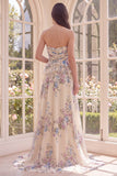Robe Maxi à fleurs à la taille basque à l’abricot A Line avec volants