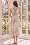 Robe midi de plage à décolleté en V abricot froncé à col en V