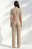 Costume féminin long à coupe à revers à poigne simple à poignée simple