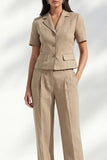 Costume féminin long à coupe à revers à poigne simple à poignée simple