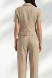 Costume féminin long à coupe à revers à poigne simple à poignée simple