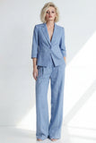 Costume long pour femmes à coupe moulante bleu poussiéreux bleu