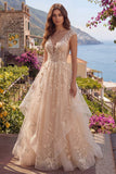 Robe de bal longue de bal Champagne A-Line A-Line Sans Volants