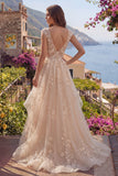 Robe de bal longue de bal Champagne A-Line A-Line Sans Volants