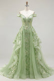 Corset vert pince à épaules dénudées, corset fleuri fleuri avec volants