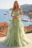 Corset vert pince à épaules dénudées, corset fleuri fleuri avec volants