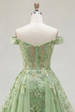 Corset vert pince à épaules dénudées, corset fleuri fleuri avec volants