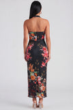 Robe à fleurs Maxi Bloomer Champagne Halter Halter Sheath