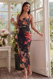 Robe à fleurs Maxi Bloomer Champagne Halter Halter Sheath