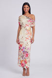 Robe longue fleurie à motifs bodycons en tulle noir