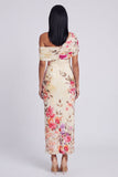 Robe longue fleurie à motifs bodycons en tulle noir