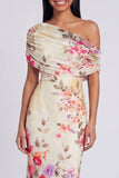 Robe longue fleurie à motifs bodycons en tulle noir