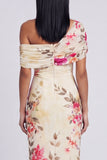 Robe longue fleurie à motifs bodycons en tulle noir