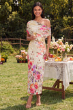 Robe longue fleurie à motifs bodycons en tulle noir