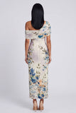 Robe longue fleurie à motifs bodycons en tulle noir