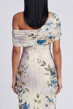 Robe longue fleurie à motifs bodycons en tulle noir