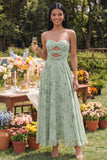 Robe Maxi Sage A à découpe bustier Dusty Sage A Line