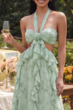 Robe Maxi à la ligne A découpée en dos nus
