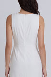 Mini-robe Ivoire Bodycon à col rond froncé