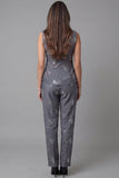 Costumes de travail deux pièces gris foncé à sequins à sequins