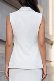 Robe de travail asymétrique en deux pièces à revers blancs à crante
