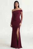 Robe formelle sirène bordeaux dénudée