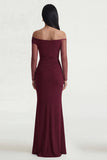 Robe formelle sirène bordeaux dénudée