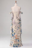 Robe formelle à épaules froides en Ivoire avec une ceinture