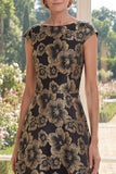 Une robe longue Jacquard longue à col bateau noir