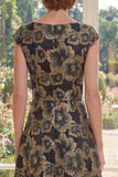 Une robe longue Jacquard longue à col bateau noir
