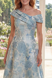 Une robe midi Mère de la mariée en ligne Jacquard bleu